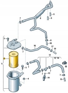 SEAT OE Wkład filtra paliwa z uszczelką