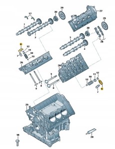 ORYGINALNA Dźwignia z rolką AUDI VW