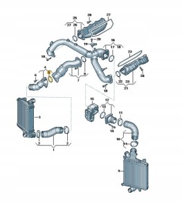 Oryginalna uszczelka rury intercoolera AUDI VW