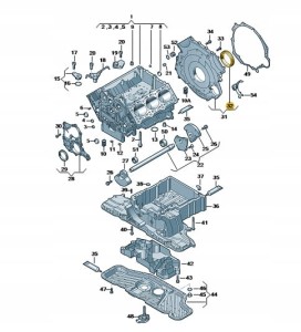 Oryginalny pierścień uszczelniający wału VW AUDI