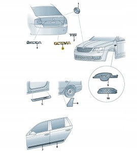 SKODA OE Oryginalny napis - znaczek OCTAVIA 2014 -