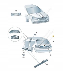 Znaczek skoda czern/chrom