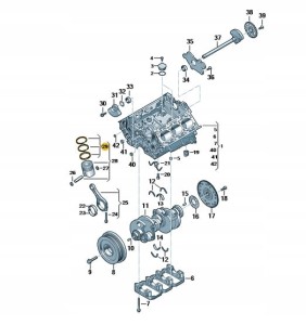 Oryginalny zestaw pierścieni tłokowych VW AUDI