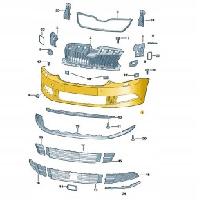SKODA OE Oryginalne poszycie zderzaka FABIA 2015 -