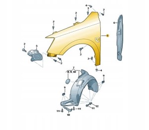 SKODA OE Nowy błotnik strona lewa fabia 2015 -