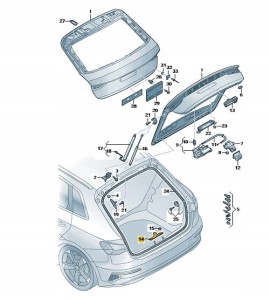 Oryg. rygiel zamka bagażnika VW AUDI SEAT SKODA