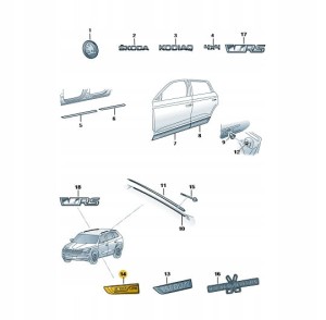 SKODA OE Napis naklejany chromowy KODIAQ OCTAVIA