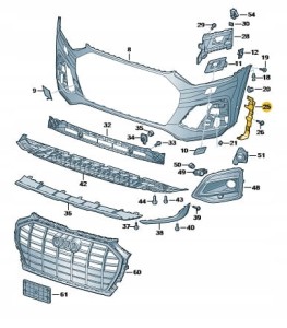 AUDI OE Mocowanie ślizg zderzaka PRAWY Q5 2017 -