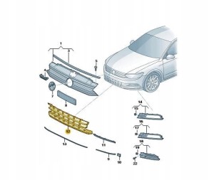 VW OE Oryginalna kratka wentylacyjna PASSAT 2015-