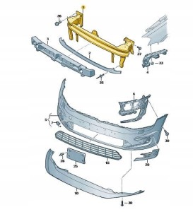 VW OE Oryg. belka przednia zderzak GOLF e-GOLF