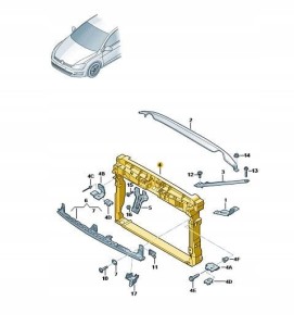 VW OE NOWE wzmocnienie przednie GOLF 2013-2020
