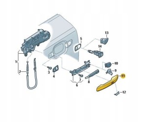 OSŁONA KLAMKI ZEW. DRZWI PRZÓD LEWA GRUNT AUDI Q5