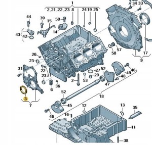 Nowy uszczelniacz wału korbowego OE 079103051D