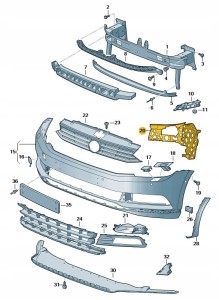 Oryginał Volkswagen OE 3G0807177 uchwyt zderzak