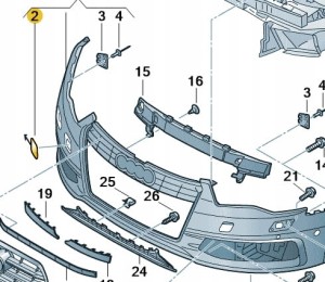 ZAŚLEPKA UCHA HOLOWNICZEGO AUDI 4G0807241AGRU