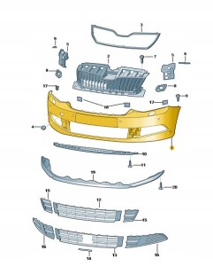 SKODA OE Oryginalne poszycie zderzaka FABIA 2015 -