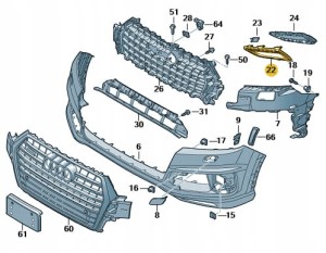 Nowa oryginalna kratka zderzaka do Audi Q7 strona prawa