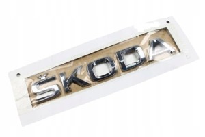 Nowy oryginalny chromowany napis Skoda