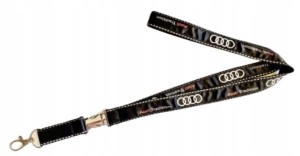 Nowa oryginalna unikatowa smycz Audi Tradition czarna -A8-8271