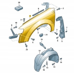 Błotnik Seat Exeo strona lewa 3R0821021C. Produkt nowy, oryginalny