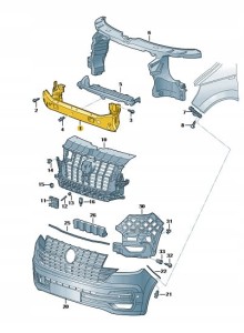 Przedni zderzak VW Transporter 7E0807109D. Produkt nowy, oryginalny
