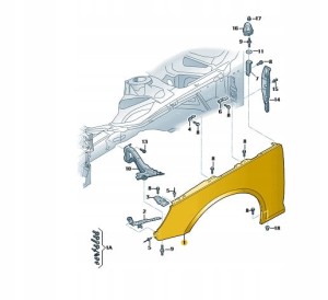 Błotnik Audi A4/S4 strona lewa. Produkt nowy, oryginalny