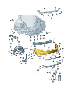 Poszycie zderzaka Skoda Octavia tył 5E5807421G. Produkt nowy, oryginalny