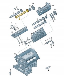 Wałek rozrządu Audi/VW 059109011CT. Produkt nowy, oryginalny