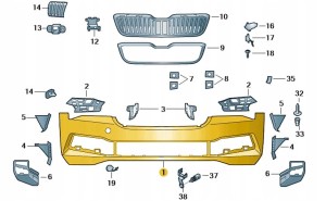 Zderzak przedni Skoda Superb 3V0807218E. Produkt nowy, oryginalny