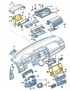 Ramka dekoracyjna radia czerń Volkswagen T5. Produkt nowy, oryginalny