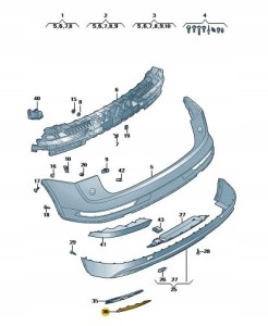 Listwa chromowa zderzaka tylnego lewa Audi Q5. Produkt nowy, oryginalny