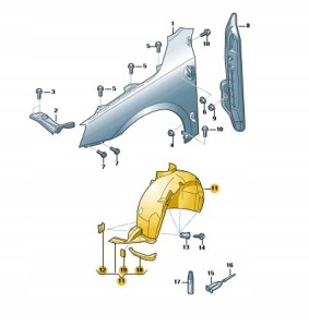 Nadkole z tworzywa lewe przednie Skoda Octavia. Produkt nowy, oryginalny