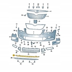 Dolna osłona pod zderzak przedni Skoda Superb. Produkt nowy, oryginalny