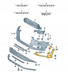 Spojler zderzaka przedniego prawy Audi A6 Allroad. Produkt nowy, oryginalny