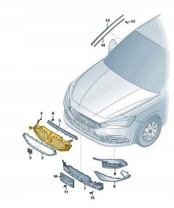Atrapa chłodnicy grill przód 5FA8536549B9 CUPRA Leon Nowa Oryginalna