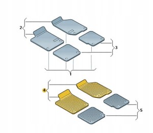 NOWE Dywaniki gumowe SKODA SUPERB 3V1061551