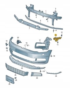 Ślizg zderzaka prawy przód 5TA807050 VW TOURAN 2016- Nowy Oryginał