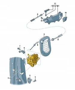 Zamek drzwi lewy tył 8K0839015 Audi A4 B8/Q3/Q5/Q7 Nowy Oryginalny
