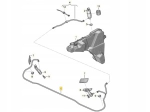 Nowy, oryginalny wąż spryskiwaczy reflektorów Audi 80A955970