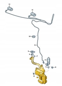 Zbiornik płynu do mycia szyb do Audi 8Y0955453B nowy oryginał