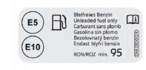 Naklejka do klapki wlewu paliwa Benzynowa 04E010012R VAG Nowa Oryginalna