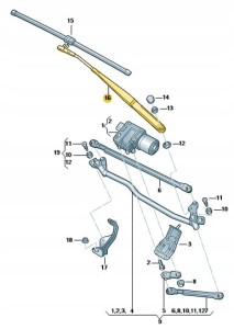 OPŁYWOWE RAMIĘ WYCIERACZKI LEWE AUDI OE 8P1955407A NOWE ORYGINALNE