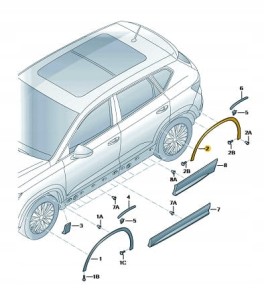 LISTWA NADKOLA LEWY TYŁ CZERŃ SKODA OE 565854819B9B9 NOWA ORYGINALNA