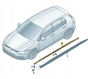 LISTWA MOCUJĄCA LEWA VW GOLF OE 5H0853493A NOWA ORYGINALNA