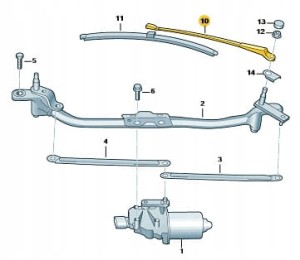 RAMIĘ WYCIERACZKI PRAWE SKODA OE 5J1955410C NOWE ORYGINALNE