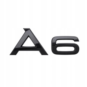Oryginalny znaczek, napis AUDI A6 C8 w kolorze czarnym TYŁ OE 4K0071803