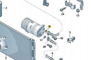 Volkswagen OE 7H0820898 uszczelka przewodu klimatyzacji