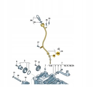 RURKA MIARKI OLEJU AUDI Q3 PASSAT 03L103634M TDI