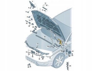 ZAWIAS MASKI LEWY AUDI A4 S4 B8 8K0823301D ASO