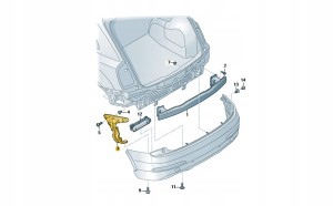 PROWADNICA ŚLIZG ZDERZAKA LEWY AUDI Q3 8U0807453A